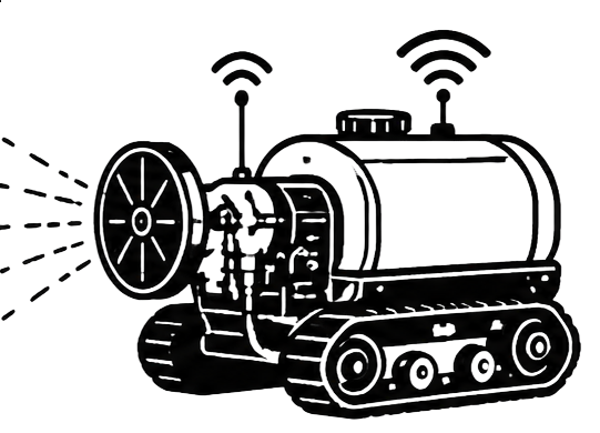 Remote-Controlled Sprayer Cartoon Icon