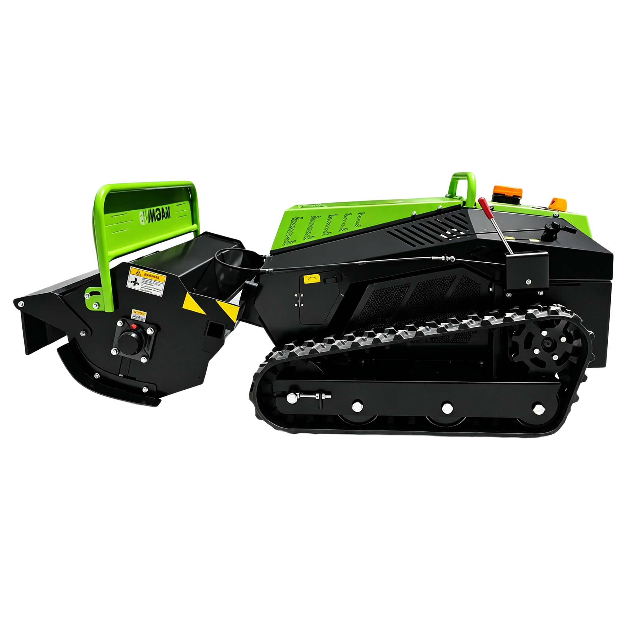 Remote controlled flail mower Left-Side View