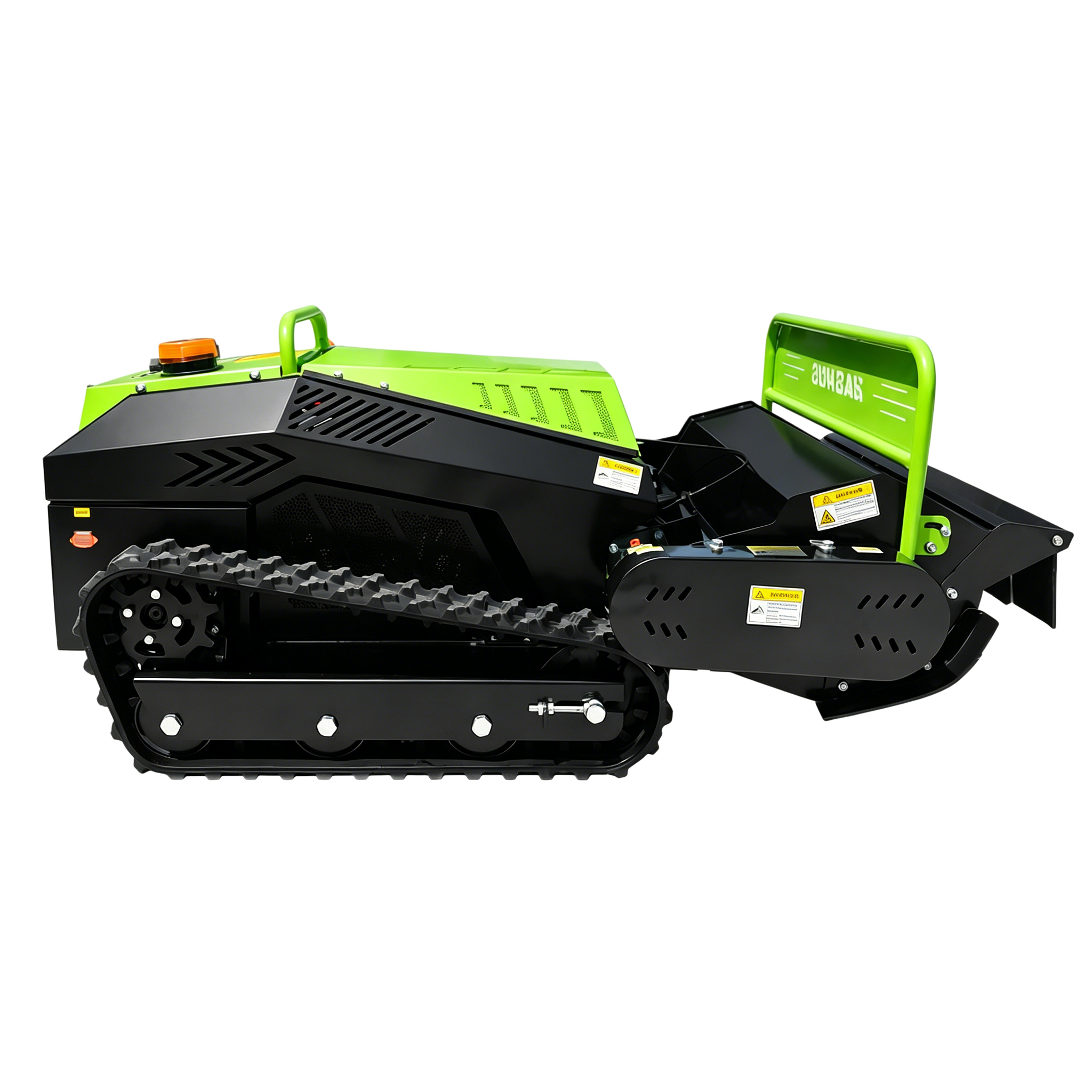Remote controlled flail mower Right-Side View