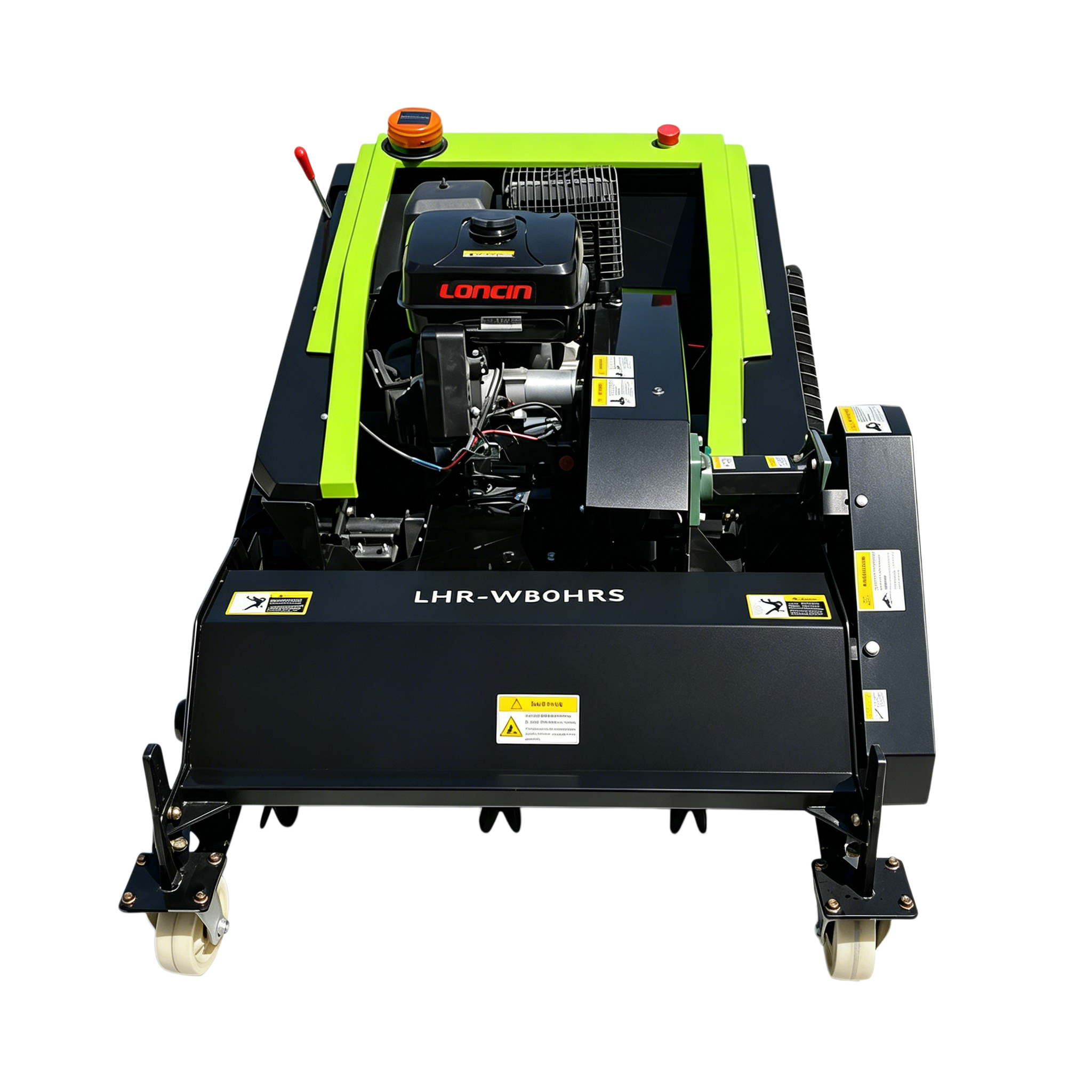 Tracked remote brush mower Front View