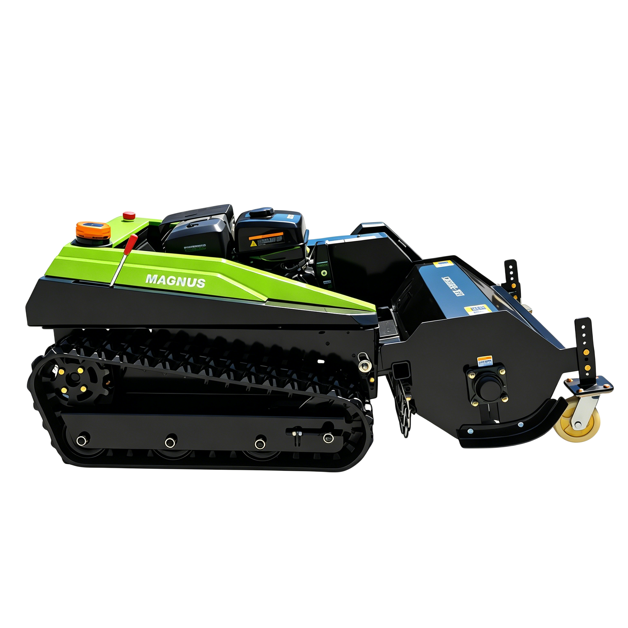 Tracked remote brush mower Right-Side View